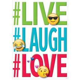 Creative Teaching Press Live, Laugh, Love Emoji Fun Inspire U Poster (8097)