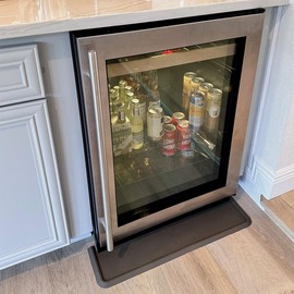 Xtreme Mats Refrigerator Appliance Beverage Cooler Front Spill Catch Mat – Heavy-Duty Rubber Drip Tray, 37? × 6½?, Slate Grey