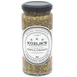 Kozliks Triple Crunch Hot and Sweet Brown Yellow Dijon Natural Gluten Free Non-GMO Mustard, 8.5oz Jar (Pack of 3 Jars)