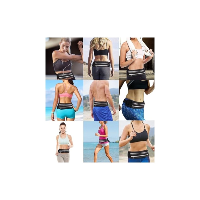 Running Belt Waist Pack with Water Bottle Holder, Adjustable Strap,