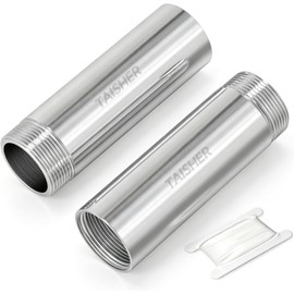 TAISHER 2PCS Stainless Steel Pipe Fittings, 3/4" NPT Male x 3/4" NPT Female Threaded, 6" Length Nipple Cast Pipe