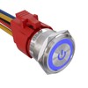 APIELE 22mm Latching Push Button Switch 12V 10A Power Symbol