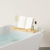 Umbra Aquala, Bamboo and Chrome Extendable Bathtub Tray Caddy, Natural