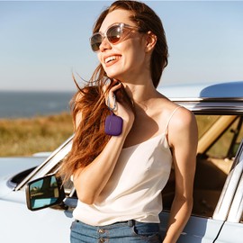 SNBLK Compatible with AirPods 3rd Generation Case Cover 2021, Soft Silicone Shock-Absorbing Protective AirPods 3 Case Skin with Keychain, Support Wireless Charging, Front LED Visible, Purple