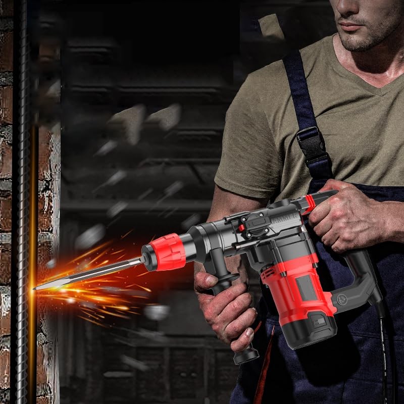 HYCHIKA Rotary Hammer Drill with Safety Clutch, 1100 RPM AC