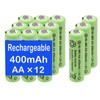 Lombaour 1.2 Volts 400mAh NiMH Rechargeable AA Batteries Pre-Charged for