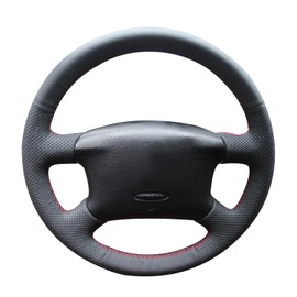 MEWANT Steering Wheel Cover for Golf 4 for Passat B5 for Variant for Sharan for Bora T4 T5 Steering Wheel Cover Made of Faux Leather Microfibre Leather Steering Wheel Cover by Hand Sewing