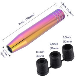 Padaodao Aluminum Alloy Shift Knob Long Handle Gear Lever Stick Shifter for Most Manual Automatic Car Truck SUV Vehicle, Multicolored