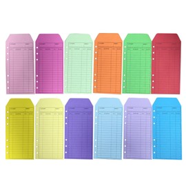Cash Envelopes Budget Envelopes Lightweight Compact Portable 6 Punched Thick Creative Cash Envelopes for Money Management Business 12 Colors