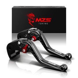 MZS Clutch Brake Levers Short Adjustable Round CNC Black Compatible with 690 R (Not 690) Models 2014-2017