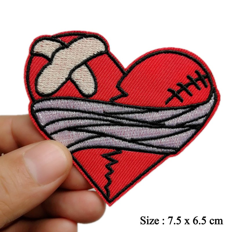CHBROS Broken Heart Embroidered Patch Applique Iron/Sew on Patches for
