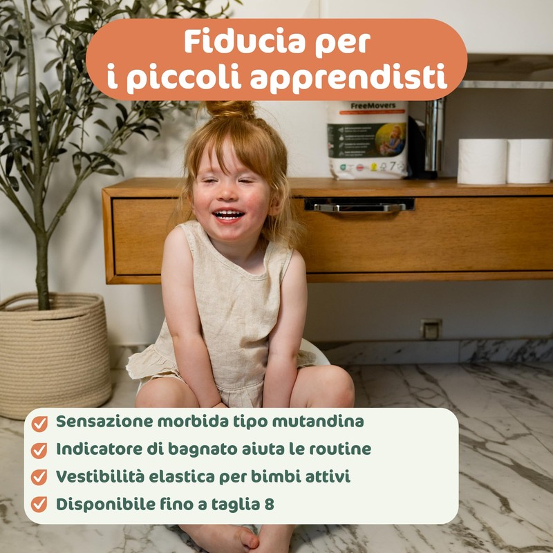 Naty FreeMovers Pannolini a Mutandina, Taglia 6 (14–20kg), 18 pezzi