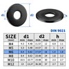 Pack of 30 Washers M6 Black Stainless Steel DIN 9021