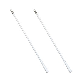 17 Inch Fiberglass Blind Wand with Metal Hook, Vertical Blinds Wand Replacement, Blind Tilt Wand, Window Blind Stick Wand Replacement, Blind Turner Rod Control White, 2 Pack