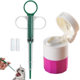 Paifeancodill Pet Piller Gun, Pets Pill Shooter & Pill Crusher and Cutter, Dog Pill Shooter, Tablet Soft Tip Syringe, Tablet Feeder Pet Pill Plunger Popper, Pet Medical Feeding Dispenser Tool (Pink)