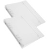 FOMIYES PP Frosted Translucent A5-6 Ring Binder Set of 2
