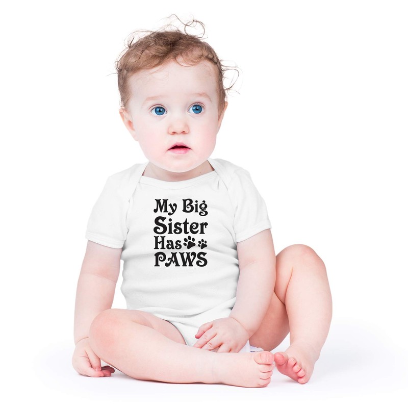 AW Fashions My Big Sister Has Paws Baby Bodysuit Cute