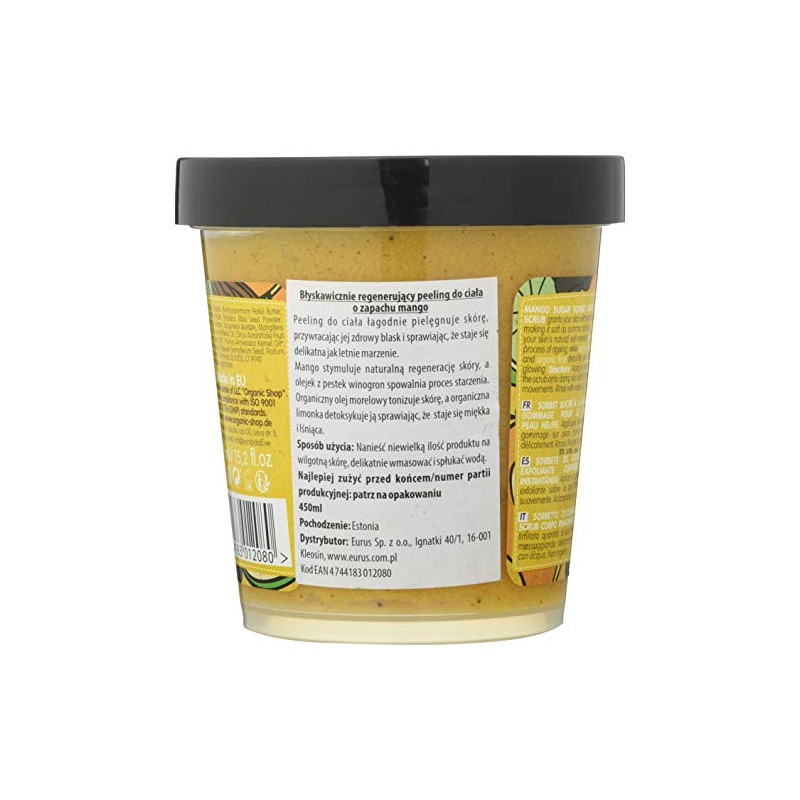 Organic Shop Mango Sugar Sorbet Instant Renewal Body Scrub, 450