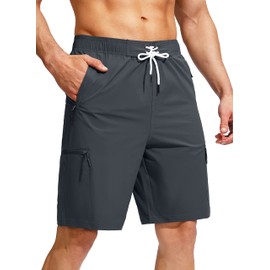 Kayrth Men's Swim Trunks Quick Dry Board Shorts with 5 Pockets Swimsuit Swimwear for Men - No Mesh Liner Steel Grey