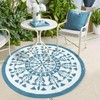 NUU GARDEN Round Outdoor Plastic Straw Rug, 5ft Waterproof Indoor