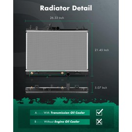 SCITOO Engine Coolant Aluminum Radiator Assembly for 2009-2011 for Nissan for Versa 1.6L 2007-2012 for Nissan for Versa 1.8L; Replace: 2981