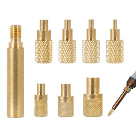 PAVIKE 8 Pcs Soldering Iron Insert Tips Heat Set Insert Tips Heat Insert Soldering Tips Brass Fit T18/900M 3D Printing Heat Insert Tool FX888D FX600 WLC100 Compatible M2-M8 Nut Embedded Adapter Kit
