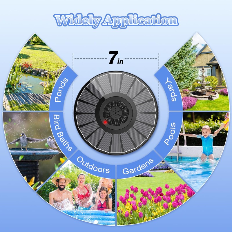 Yzert Solar Fountain with Battery Indicator & 2000mAh, 3.5W 2025