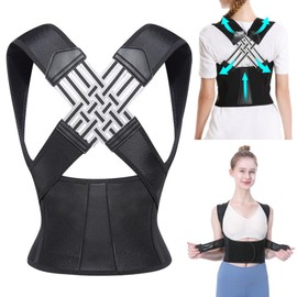 YIZWINS Straight Back, Back Straightener, Posture Corrector Back for Men and Women, Adjustable Back Support Belt, Shoulder Strap, Posture Corrector, Back Stabiliser for Support