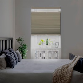 DEZ FURNISHINGS Cordless 1.5" Blackout Top Down Bottom Up Cellular Shade, Energy Saver, 49.5" W x 54" H, Alabaster