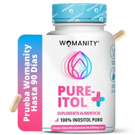 Inositol 90 Cápsulas de 500mg | Ingredientes Naturales | Myo Inositol Puro | Suplemento Sin Rellenos ni Alérgenos | Formulado por Doctoras | Vegano | Garantía Womanity: Prueba Hasta 90 Días