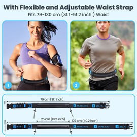 JIMKAN Triathlon Startnummernband, Running Startnummerngürtel mit Aufbewahrungstasche (incl. 4 Gel Halter), wasserdichte Laufgürtel mit Nummernhalte für Triathlon, Marathon, Laufen (Schwarz)