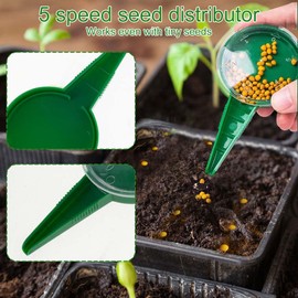 6pcs Mini Seed Spreader, 2025 Newest Planter Tool,Handheld Plastic Sowing Seed Dispenser Seedlings Dibber and Widger Tool for Planting Gardening Vegetables Flowers