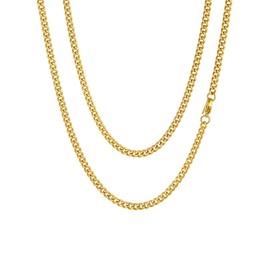Cuban Gold Chain Men Stainless Steel Necklace Chains Clear Cuban Link Chain