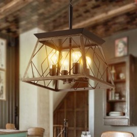 Golden Black 4 Lights Farmhouse Vintage Chandelier,Rustic Pendant Light,Industrial Light Fixture for Dining Room Kitchen IslandShade  color: Golden Black, Design Style: Farmhouse, Lamp Power(W): NO bulbs, Number of Lights: 4 Bulbs
