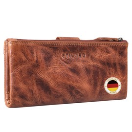 STILORD 'Camille' Large Ladies Leather Vintage Purse Travel Elegant RFID Protection Large Purse XXL Genuine Leather, Kara - Cognac, coin purse