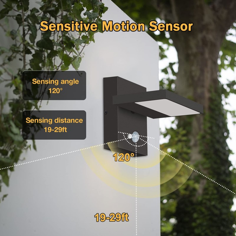 Lustrlach Solar Lights Motion Sensor Outdoor Wall Sconce Waterproof LED