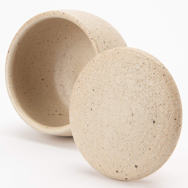 Marui Pottery MR-3-3530 Iga Ware Hettamon, 1 Piece, White Birch