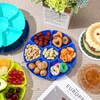 Zhehao 4 Pcs Sectional Round Plastic Serving Tray Party Divided