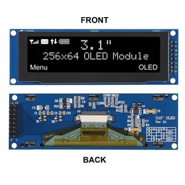 DWEII 2PCS 3.12 inch OLED Display 256x64 OLED LCD Display SSD1322 Module 16pin for Arduino (Blue)