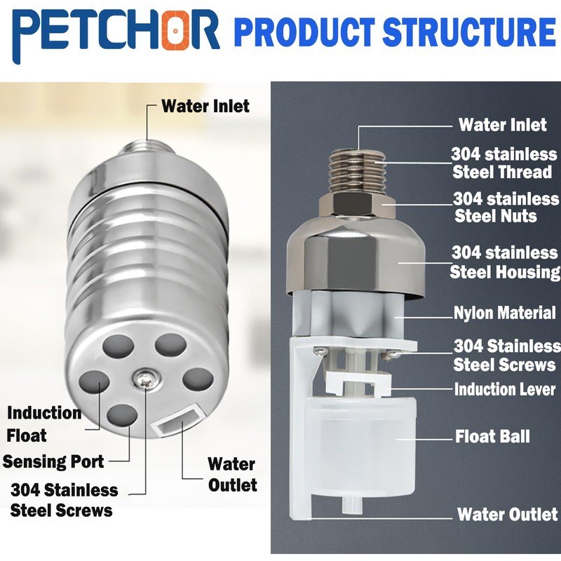 PETCHOR 304 Stainless Steel Fully Automatic Water Level Control Float