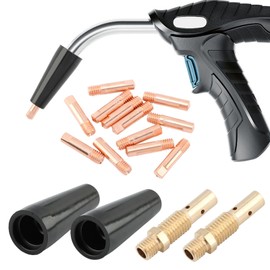 MIG Welder Nozzle Kit, 24 Pieces, 0.035" Contact Tips, Flux Core Gasless Nozzles, Compatible with Century FC90, Chicago Electric, Titanium EasyFlux 125