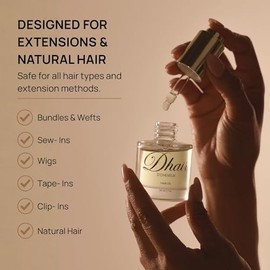 Dhair Aceite de brillo capilar - Suero sin enjuague para cabello seco y encrespado 1 fl oz | Suero sin enjuague de aceite para cabello encrespado, pun