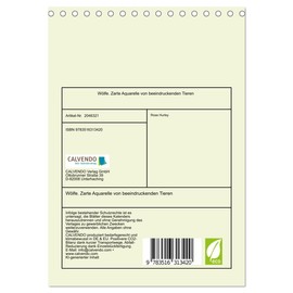 Wolves Delicate Watercolours of Impressive Animals (Desk Calendar 2026 DIN A5 High), CALVENDO Monthly Calendar