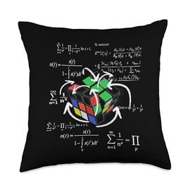 Magic-Cube math formulas chalk drawing Cult Retro Cool Throw Pillow