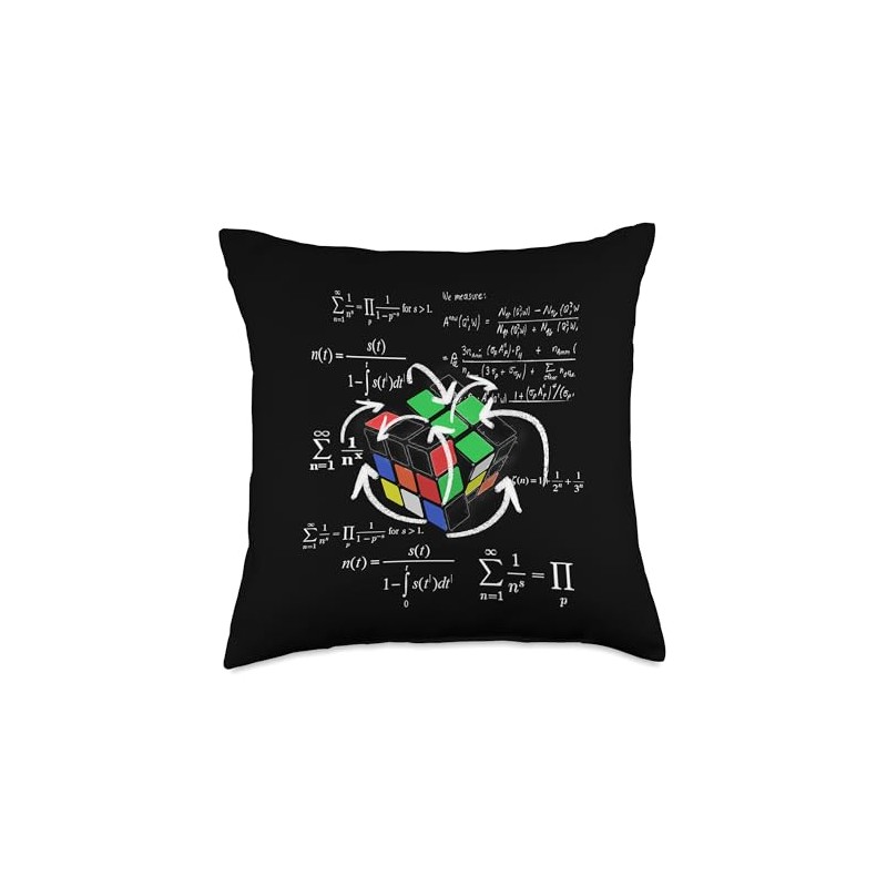 Magic-Cube math formulas chalk drawing Cult Retro Cool Throw Pillow
