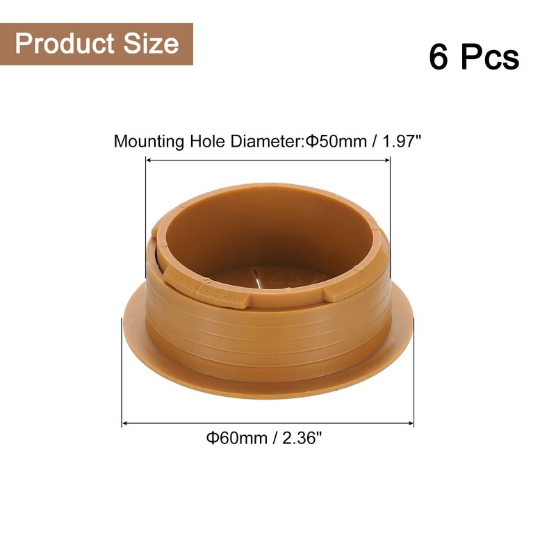 sourcing map 6 Pcs Desk Grommet, 1.97 inch 50mm Desk