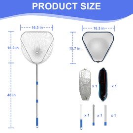 Viscogrip Chicken Catching Net 2 Pcs, Chicken Net for Chicken Supplies, Stainless Steel Poultry Catcher for Catching Small Chicken, Goose, Ducks, Fish, Birds(2 Nets, 1 Pole Included