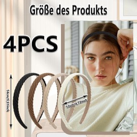 WhaleO 4er Set Haarreifen Damen Haarreif Damen Trachten Haarreif Headband Haaraccessoires Haarband Dünn Schmal