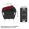 X AUTOHAUX Interior AC 250V/20A LED Rocker Switch On-Off 3