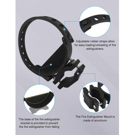 Chelhead Roll Bar Fire Extinguisher Holder, Adjustable Quick Release with Bottom Plate for Fire Extinguisher Mount Compatible with Polaris RZR Can Am X3 Compatible with Kawasaki Teryx